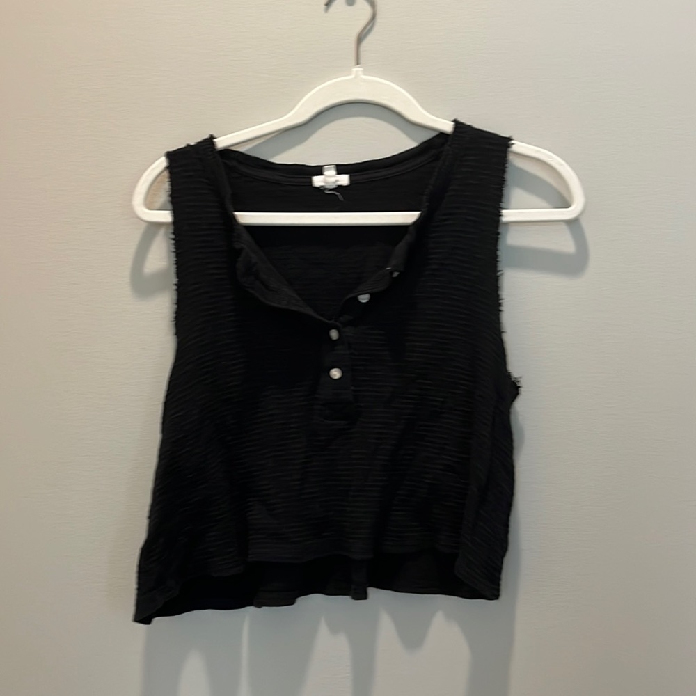 Black Waffle Knit Tank
